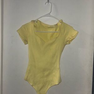 classic cotton yellow body suit